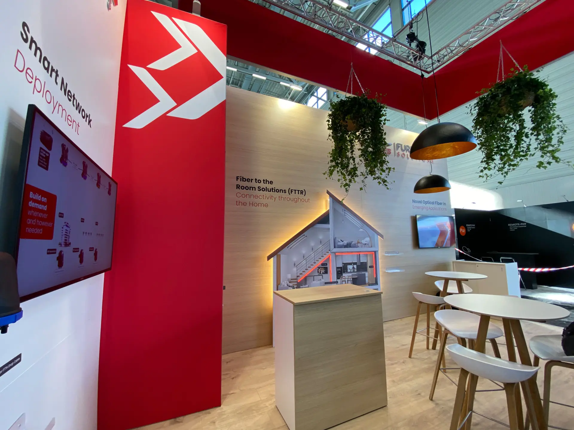 Booth design from Format with wooden Elements and fabric