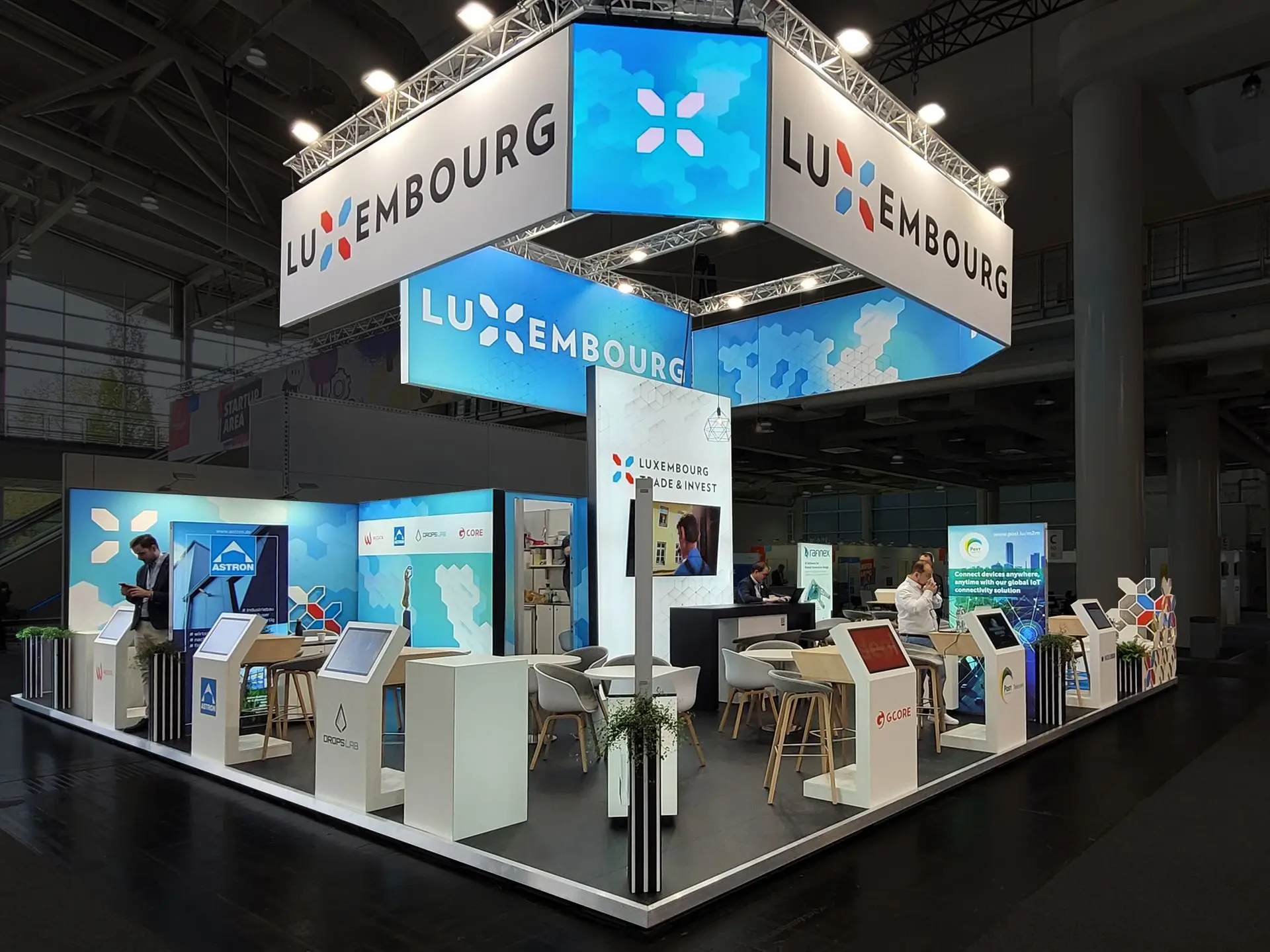 Luxembourg pavilion by Format out of bematrix and Ledskin at Hannover Messe