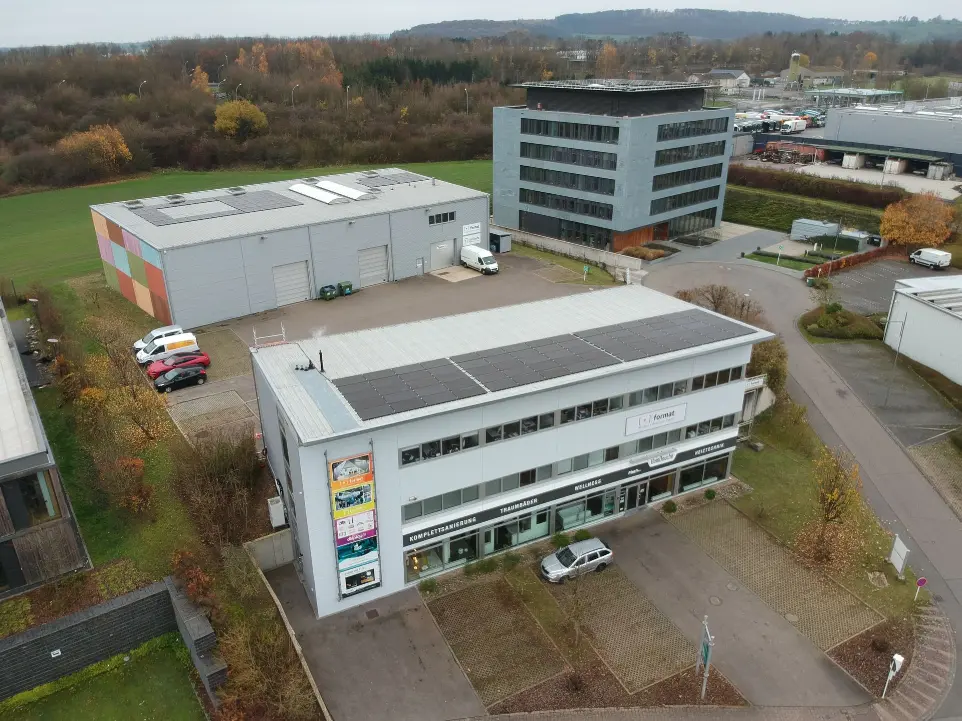Solar panels on roof of format office