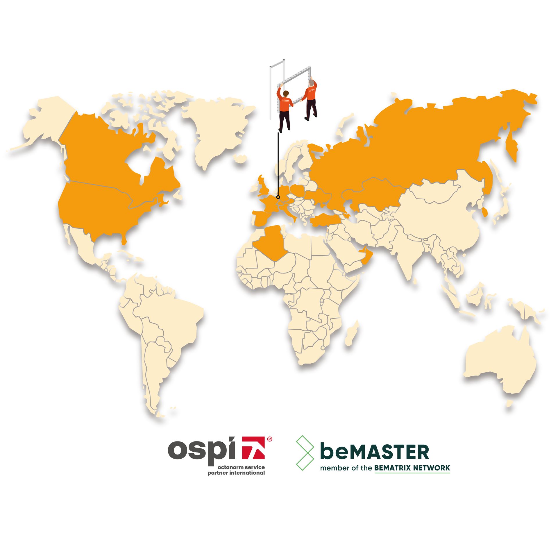 Map where Format worked in so far marked in dark orange